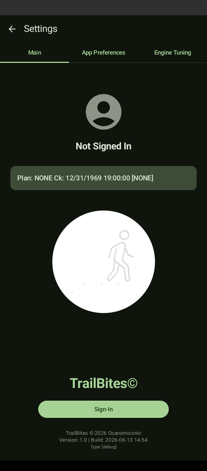 Main Settings Tab
