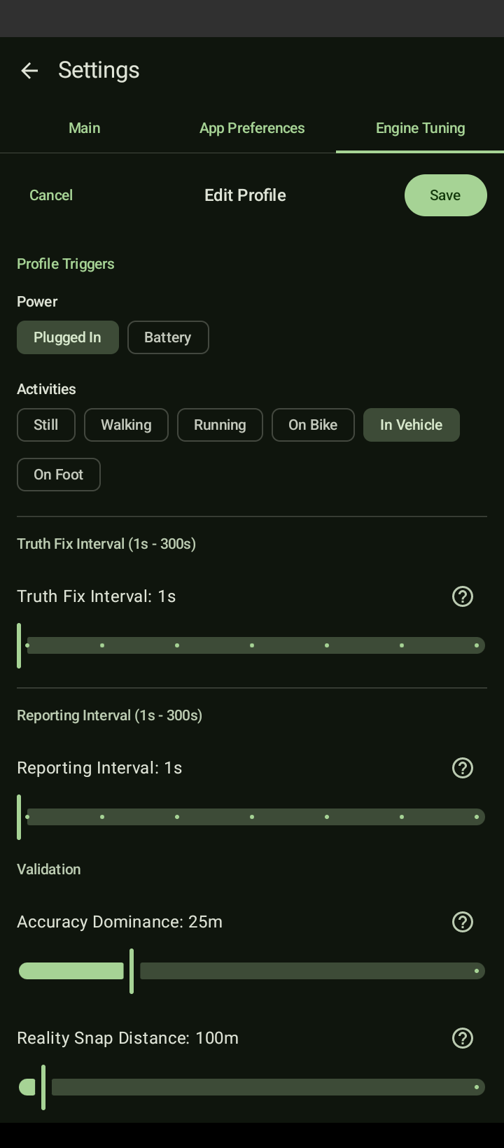 Tuning Profile Editor